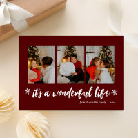 C'est une vie merveilleuse Red Christmas Photo Col