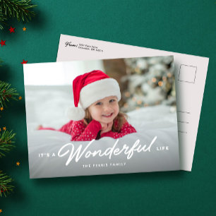 Cartes Pour Fêtes Annuelles C'est une vie merveilleuse simple Noël une photo