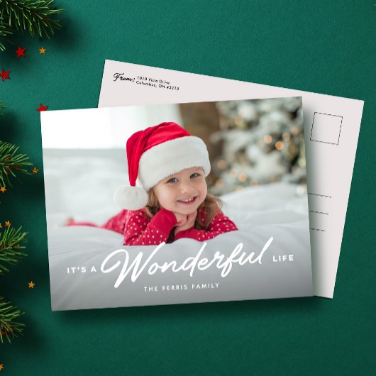 Cartes Pour Fêtes Annuelles C'est une vie merveilleuse simple Noël une photo