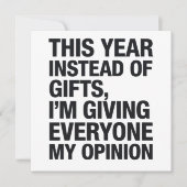 Cartes Pour Fêtes Annuelles Cette année, au lieu de cadeau, je donne à tout le (Devant)