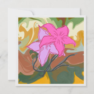 Cartes Pour Fêtes Annuelles Cette conception d'art floral abstrait mélange des