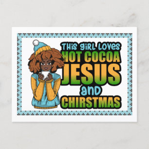 Cartes Pour Fêtes Annuelles Cette Fille Aime Le Chocolat Chaud Black Melanin F