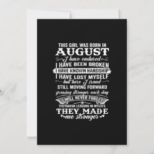 Cartes Pour Fêtes Annuelles Cette Fille Est Née En Août Cadeau Anniversaire