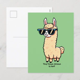 Cartes Pour Fêtes Annuelles Cette Llama Drama est vraiment une pose bizarre da