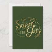 Cartes Pour Fêtes Annuelles "Cette saison" Gold Script Green Personnalisé (Devant)