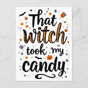 Cartes Pour Fêtes Annuelles Cette Sorcière A Pris Ma Typographie De Bonbons