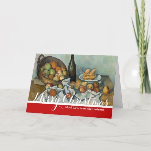 Cartes Pour Fêtes Annuelles Cezanne Panier Pommes Impressionnisme Art (Devant)