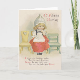 Cartes Pour Fêtes Annuelles Chaises de petite fille hollandaise mignonne