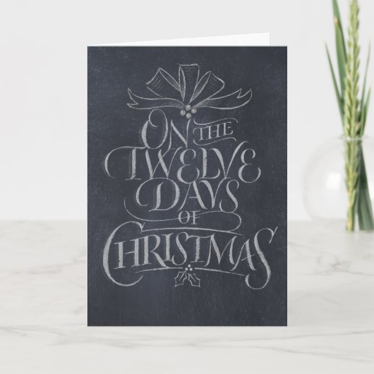 Cartes Pour Fêtes Annuelles Chalet 12 Jours de Noël Chalk tendance (Devant)
