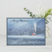 Cartes Pour Fêtes Annuelles Chalet de lac d'hiver (Debout devant)