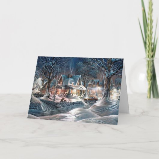 Cartes Pour Fêtes Annuelles Chalet Noël hiver (Devant)