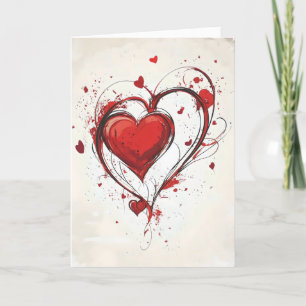 Cartes Pour Fêtes Annuelles Chaleur Abstraite rouge