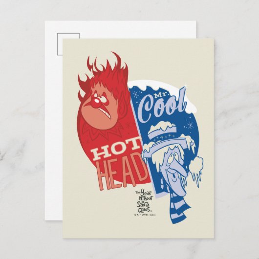 Cartes Pour Fêtes Annuelles Chaleur Maléfique Tête Brûlée & Neige Maléfique Mo (Devant / Derrière)