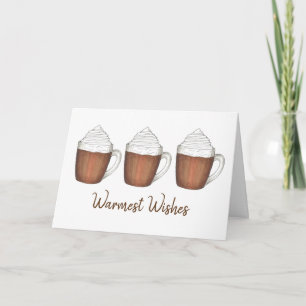 Cartes Pour Fêtes Annuelles Chaleureux Chocolat Chocolat Chaud Fêtes d'hiver