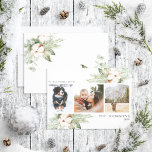 Cartes Pour Fêtes Annuelles Chaleureux Coton Winter Greenery Photo Holida<br><div class="desc">Noël est un moment si spécial de l'année ! Et quelle meilleure façon de célébrer qu'avec une belle carte de vacances photo Coton Blanc Vert Hiver Chaleureux Chaleurs! Cette carte étonnante présente trois de vos photos préférées, joliment décorées avec des rouleaux de coton aquarelle et des motifs de verdure hivernale...</div>