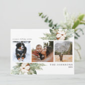 Cartes Pour Fêtes Annuelles Chaleureux Coton Winter Greenery Photo Holida (Debout devant)