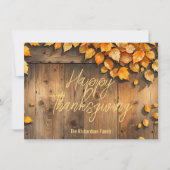 Cartes Pour Fêtes Annuelles Chaleureux et cosy d'automne Rustique part Thanksg (Devant)