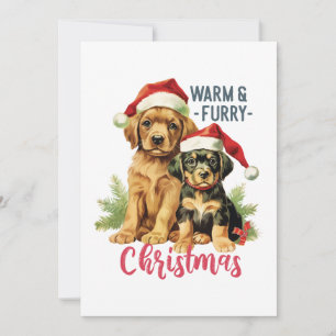 Cartes Pour Fêtes Annuelles Chaleureux & Furry Noël 2023 Chien Vintage Animaux
