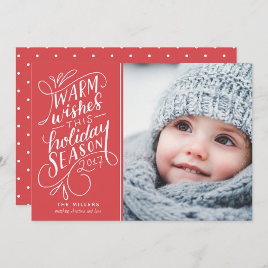 Cartes Pour Fêtes Annuelles Chaleureux Souhaits Cette Main De Vacances Lettré (Devant / Derrière)