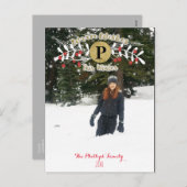 Cartes Pour Fêtes Annuelles Chaleureux souhaits cette photo de Noël d'hiver (Devant / Derrière)