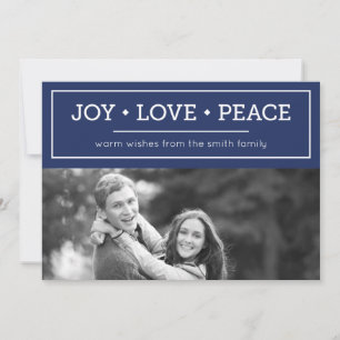 Cartes Pour Fêtes Annuelles Chaleureux Souhaits Jove Love Peace Blue Holiday P