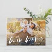 Cartes Pour Fêtes Annuelles Chaleureux souhaits Photo Noël (Debout devant)