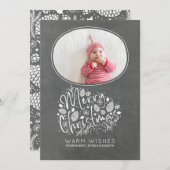 Cartes Pour Fêtes Annuelles Chaleureux voeux Joyeux Noël Photo (Devant / Derrière)