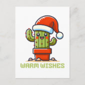 Cartes Pour Fêtes Annuelles Chaleureux voeux mignon Père Noël Christmas Cactus (Devant)