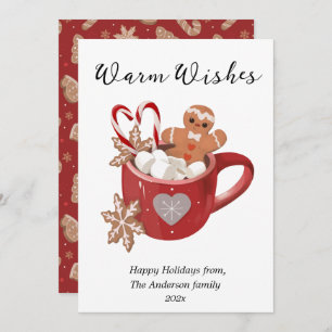 Cartes Pour Fêtes Annuelles Chaleureux voeux Noël cacao Mug Appartement de vac