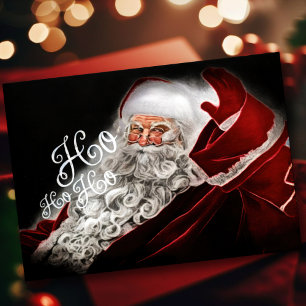 Cartes Pour Fêtes Annuelles Chalk Drake Père Noël Ho Ho Ho Holiday
