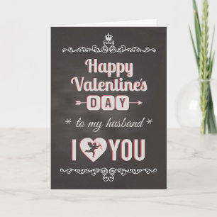 Cartes Pour Fêtes Annuelles Chalkboard - Au Mari, Je T'Envie Valentine