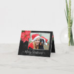 Cartes Pour Fêtes Annuelles Chalkboard Botanique Joyeux Noël Photo<br><div class="desc">Elégante Poinsettia avec Chalkboard arrière - plan et Cadres d'argent Noël Carte de vacances que vous pouvez customiser avec votre propre nom et photos. Veuillez remplacer les photos par les vôtres. Photo avec l'aimable autorisation de https://pixabay.com/es/users/yamabsm-1300729/</div>