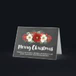 Cartes Pour Fêtes Annuelles Chalkboard Christmas Soeur & Frère en Droit<br><div class="desc">Joyeux Noël pour frère et soeur en droit carte de voeux dans le motif rustique du tableau de bord de campagne avec des fleurs vintages rouges et blanches. Souhaitez bien à votre soeur et à son mari cette saison de vacances avec cette carte de voeux amusante.</div>