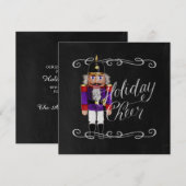 Cartes Pour Fêtes Annuelles Chalkboard de vacances pourpre et noir rouge (Devant / Derrière)