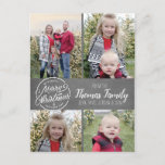 Cartes Pour Fêtes Annuelles Chalkboard Farmhouse Russe Christmas Photo Card<br><div class="desc">Chalkboard Farmhouse Rustic Christmas Family Photo Carte postale ・ Ajouter jusqu'à 4 images et ajouter vos noms!</div>