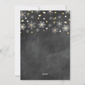 Cartes Pour Fêtes Annuelles Chalkboard Gold Snow (Dos)