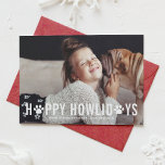 Cartes Pour Fêtes Annuelles Chalkboard Happy Howlidays Typographie Animaux de<br><div class="desc">Avec cette carte de séjour moderne, ludique et festive, mettez en vedette vos adorables animaux de compagnie sur vos cartes de fin de année. Il est doté d'une typographie moderne blanche avec des pattes de chien accent avec un arrière - plan de tableau noir faux. D'autres couleurs et des articles...</div>