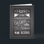 Cartes Pour Fêtes Annuelles Chalkboard Hark<br><div class="desc">Chalkboard Christian Christmas card with the song Le chant du Herald Angels,  with angels,  north star,  swirls,  et la three wise men. Give this trendy card to the Christian in your life to celebrate the birth of Jesus Christ.</div>