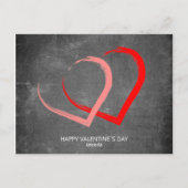 Cartes Pour Fêtes Annuelles Chalkboard Hearts Custom Modern Valentine`s Day (Devant)