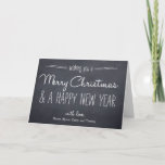 Cartes Pour Fêtes Annuelles Chalkboard Look Christmas Grey Card<br><div class="desc">Célébrez la saison avec cette carte de vacances moderne et élégante de Berry Berry Sweet.</div>