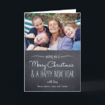 Cartes Pour Fêtes Annuelles Chalkboard Look Christmas Photo Card<br><div class="desc">Célébrez la saison avec cette carte de vacances moderne et élégante de Berry Berry Sweet.</div>