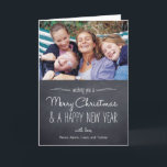 Cartes Pour Fêtes Annuelles Chalkboard Look Christmas Photo Card<br><div class="desc">Célébrez la saison avec cette carte de vacances moderne et élégante de Berry Berry Sweet.</div>
