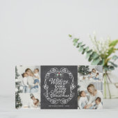 Cartes Pour Fêtes Annuelles Chalkboard Mistletos Script Joyeux Noël Photo (Debout devant)