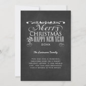 Cartes Pour Fêtes Annuelles Chalkboard Noël typographie Photo Joy World (Dos)