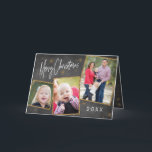 Cartes Pour Fêtes Annuelles Chalkboard Photo Collage Faux Gold Parties scintil<br><div class="desc">Envoyez vos souhaits pour un Joyeux Noël avec cette carte de vacances moderne avec un collage photo sur un arrière - plan de style tableau noir.</div>