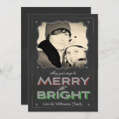 Cartes Pour Fêtes Annuelles Chalkboard Que vos jours soient Joyeux Noël brilla (Devant / Derrière)