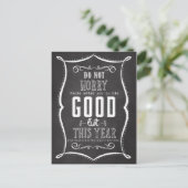 Cartes Pour Fêtes Annuelles Chalkboard Santa's Good List Christmas Funny (Debout devant)