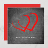 Cartes Pour Fêtes Annuelles Chalkboard Simple Hearts Valentine`s day Modern (Devant / Derrière)