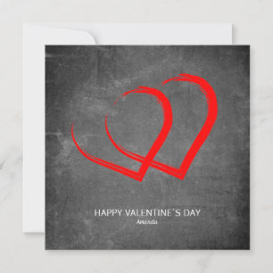 Cartes Pour Fêtes Annuelles Chalkboard Simple Hearts Valentine`s day Modern