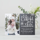Cartes Pour Fêtes Annuelles Chalkboard Snowflake Joyeux Noël Photo | (Debout devant)